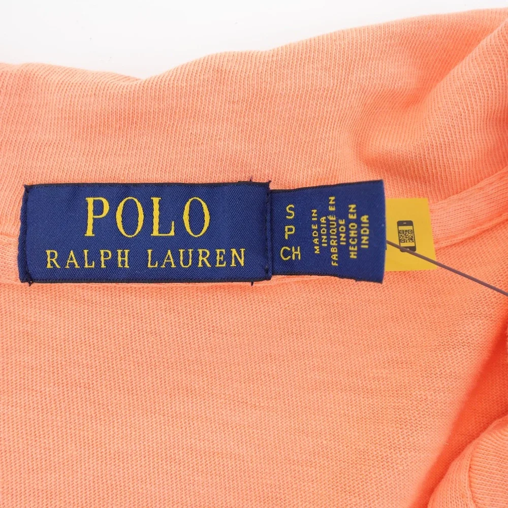 Polo Ralph Lauren Linen Blend Pocket Polo Shirt Pink Short Sleeve Mens Small